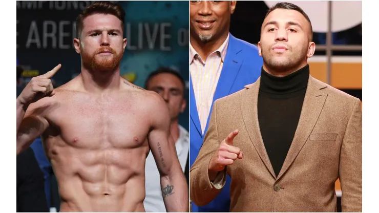 Canelo Alvarez of Mexico (left) and Avni Yildirim of Turkey (right). (Getty)