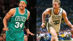 Paul Pierce (left) & Larry Bird. (Getty)