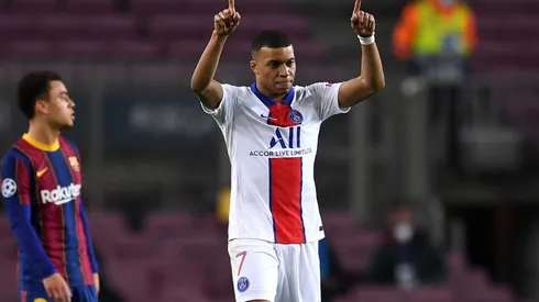 Kylian Mbappe demolished Barcelona with three goals at Camp Nou. (Getty)