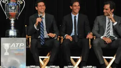 Novak Djokovic (left), Rafael Nadal (centre), and Roger Federer (right). (Getty)