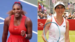 Serena Williams (left) and Monica Seles (right). (Getty)