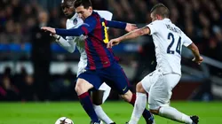 Lionel Messi getting past Marco Verrati. (Getty)