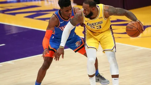 Hamidou Diallo guarding LeBron James. (Getty)