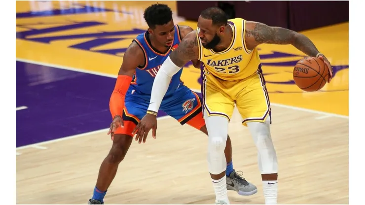 Hamidou Diallo guarding LeBron James. (Getty)