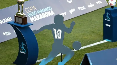 The trophy of Copa Diego Maradona 2020. (Getty)