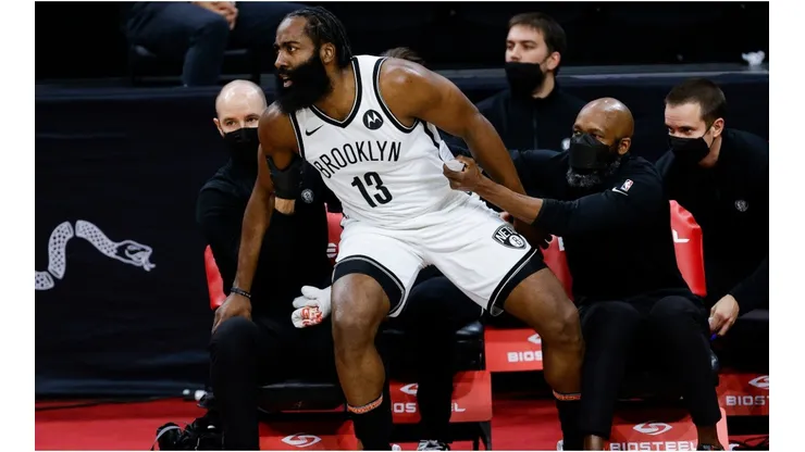 James Harden had a heated exchange with one teammate. (Getty)