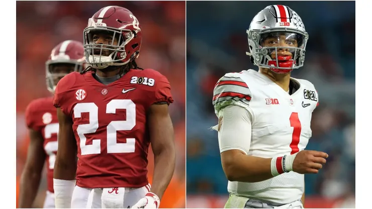 Najee Harris (left) of the Alabama Crimson Tide and Justin Fields (right) of the Ohio State. (Getty)