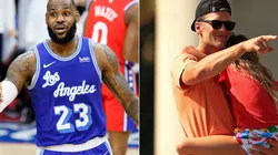 LeBron James challenged himself to be worse than Brady in the Lakers' parade. (Getty)