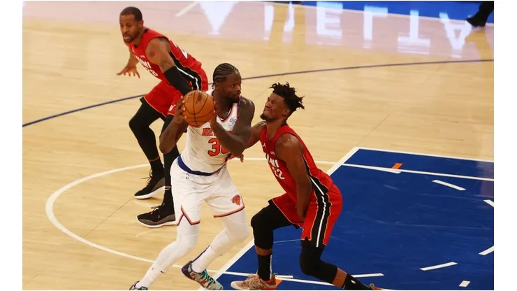 Julis Randle & Jimmy Butler. (Getty)