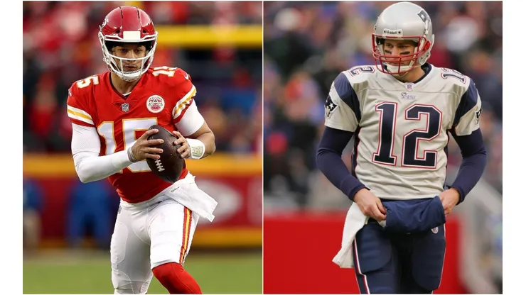 Patrick Mahomes and Tom Brady. (Getty)