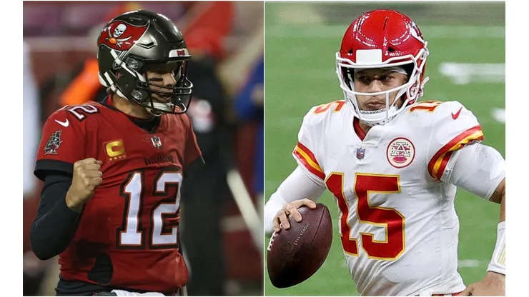 Tom Brady (left) & Patrick Mahomes. (Getty)