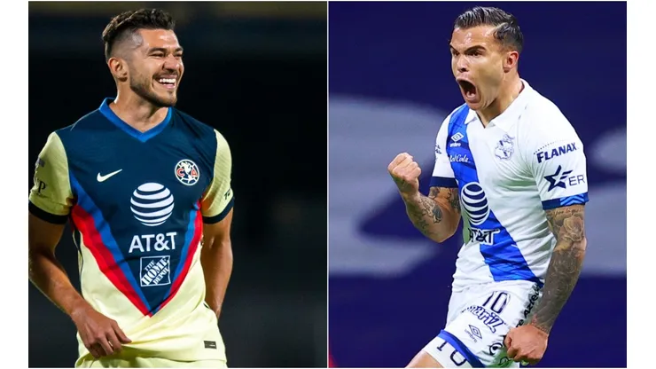 América's Henry Martin (left) and Puebla's Christian Tabó (Getty).