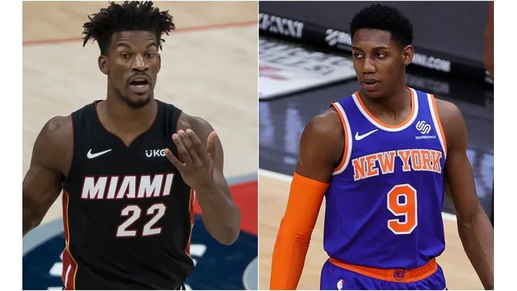 Jimmy Butler (left) & RJ Barrett. (Getty)