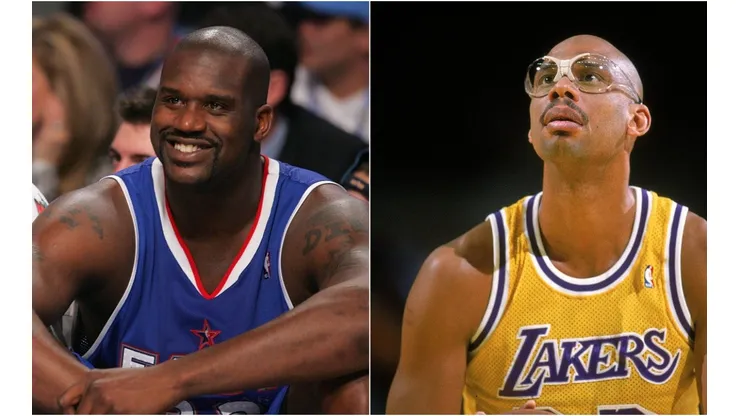 Shaquille O'Neal (left) and Kareem Abdul-Jabbar (right). (Getty)