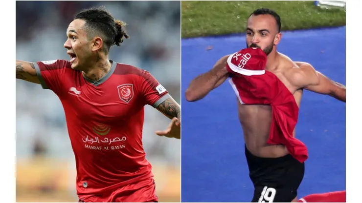Paulo Da Silva Edmilson (left) of Al Duhail and Mohamed Magdy (right) of Al Ahly. (Getty)