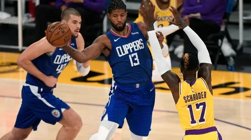 Paul George vs. the Lakers. (Getty)