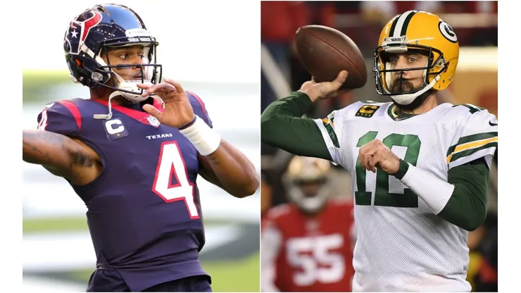 Deshaun Watson (left) & Aaron Rodgers. (Getty)