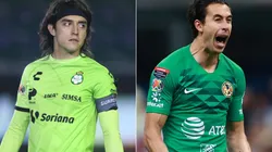 Carlos Acevedo (left) of Santos Laguna and Oscar Jiménez (right) of America. (Getty)