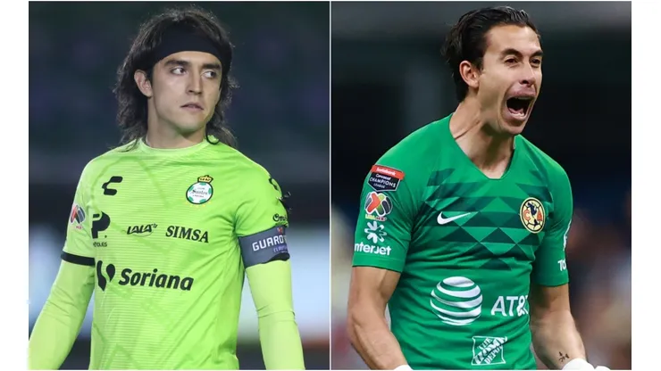 Carlos Acevedo (left) of Santos Laguna and Oscar Jiménez (right) of America. (Getty)