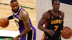 LeBron James (left) of the Los Angeles Lakers and Rajon Rondo (right) of the Atlanta Hawks. (Getty)