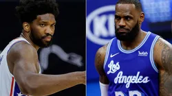 Joel Embiid (left) & LeBron James. (Getty)