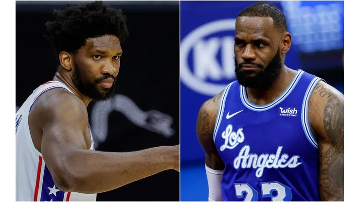 Joel Embiid (left) & LeBron James. (Getty)
