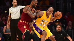 LeBron James and Kobe Bryant during their last matchup in the NBA. (Getty)