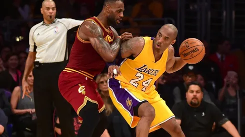 LeBron James and Kobe Bryant during their last matchup in the NBA. (Getty)