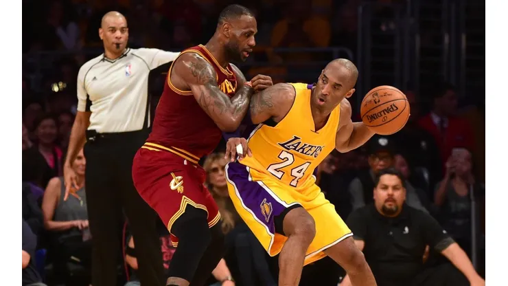 LeBron James and Kobe Bryant during their last matchup in the NBA. (Getty)
