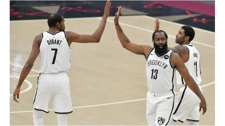 Kevin Durant, James Harden & Kyrie Irving. (Getty)