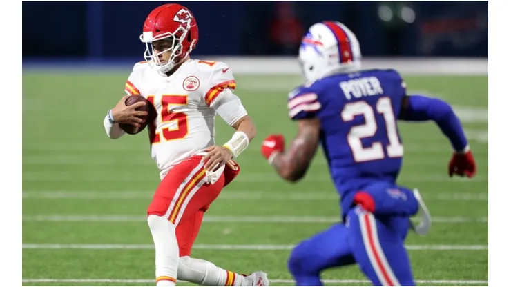 Patrick Mahomes vs. the Bills. (Getty)