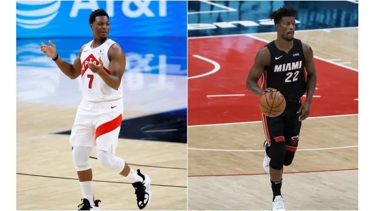 Kyle Lowry (left) and Jimmy Butler (right). (Getty)