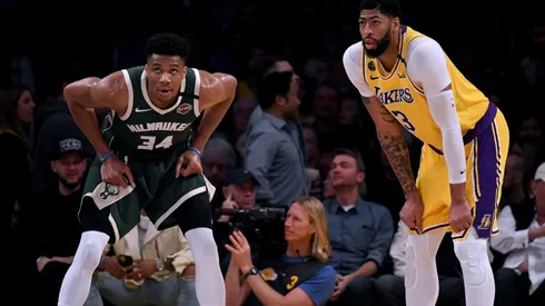 Giannis Antetokounmpo (left) of the Milwaukee Bucks and Anthony Davis (right) of the Los Angeles Lakers. (Getty)