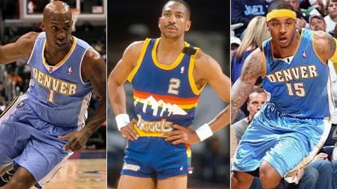 Chauncey Billups, Alex English and Carmelo Anthony (Getty).