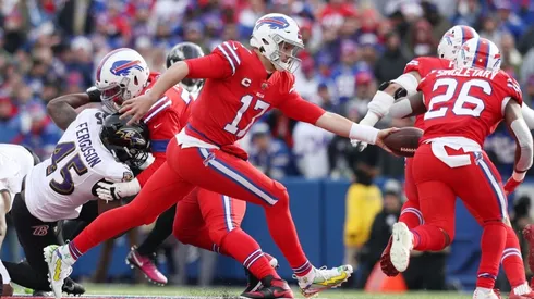 Josh Allen vs. the Ravens. (Getty)