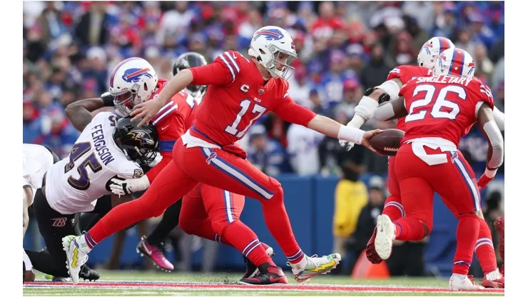 Josh Allen vs. the Ravens. (Getty)