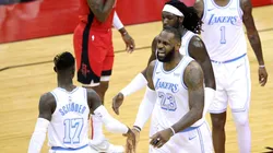 LeBron James (center) could be joined by another star. (Getty)