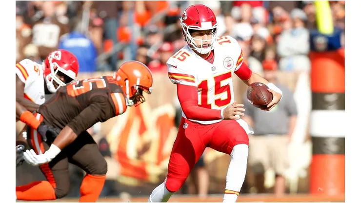 Patrick Mahomes vs. the Browns. (Getty)