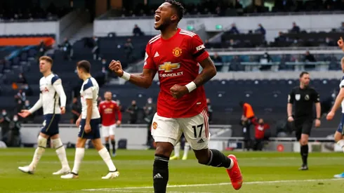 Fred celebrating the first goal in Manchester United's win over Tottenham (Getty).