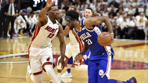 Joel Embiid & Bam Adebayo. (Getty)
