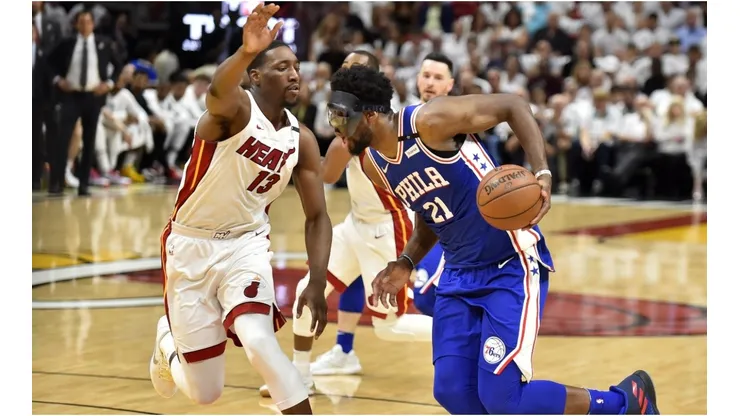 Joel Embiid & Bam Adebayo. (Getty)