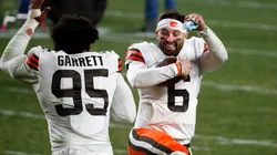 Myles Garrett & Baker Mayfield. (Getty)