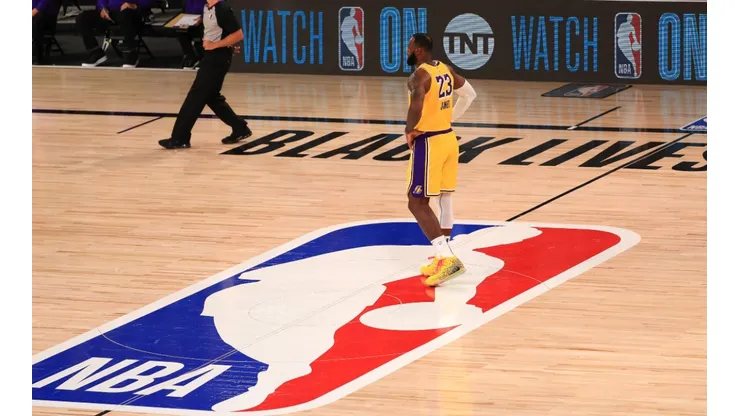 LeBron James of the Los Angeles Lakers in the 2020 bubble. (Getty)