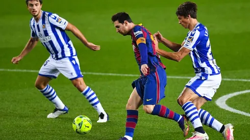 Barcelona and Real Sociedad clash in a very entertaining game. (Getty)