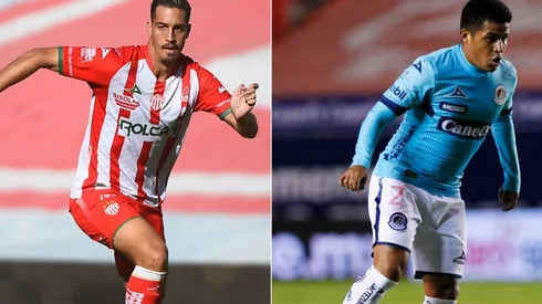 Necaxa's Ian Gonzalez (left) and Atlético San Luis' Juan Castro (right). (Getty)