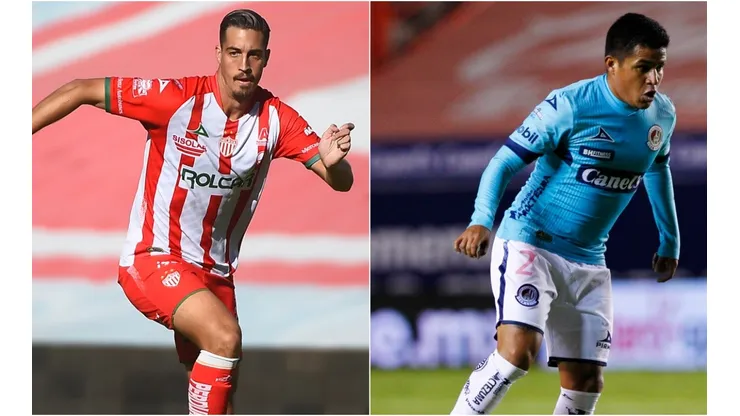 Necaxa's Ian Gonzalez (left) and Atlético San Luis' Juan Castro (right). (Getty)