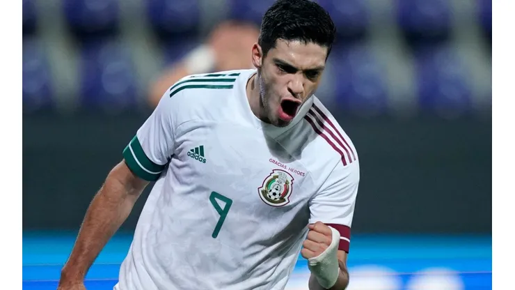 Mexico's Raúl Jiménez celebrates after scoring a goal (Getty).
