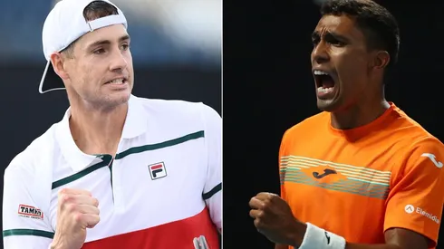 John Isner (left) and Thiago Monteiro will face each other in the second round of the Delray Beach Open (Getty).