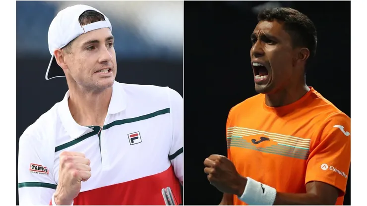 John Isner (left) and Thiago Monteiro will face each other in the second round of the Delray Beach Open (Getty).