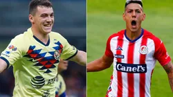 Club América's Federico Viñas (left) and Atlético San Luis' Mauro Quiroga (Getty).